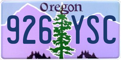 OR license plate 926YSC