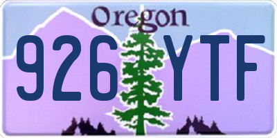 OR license plate 926YTF