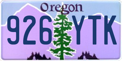 OR license plate 926YTK