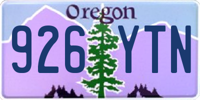 OR license plate 926YTN