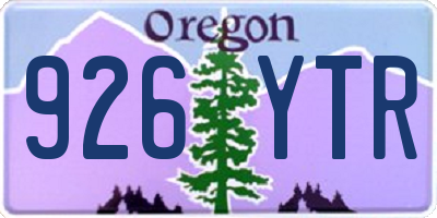 OR license plate 926YTR