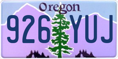 OR license plate 926YUJ