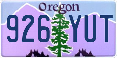 OR license plate 926YUT
