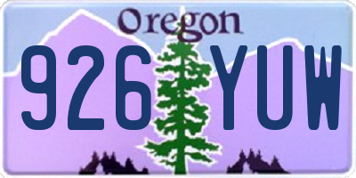 OR license plate 926YUW