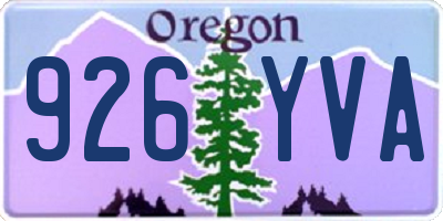 OR license plate 926YVA