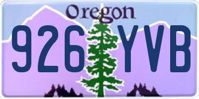 OR license plate 926YVB