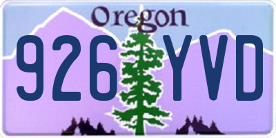 OR license plate 926YVD