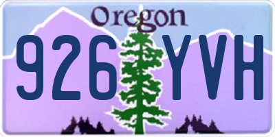 OR license plate 926YVH