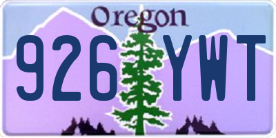 OR license plate 926YWT