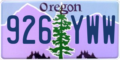 OR license plate 926YWW