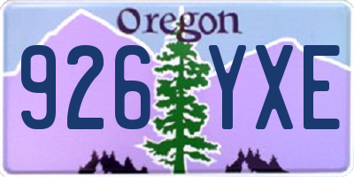 OR license plate 926YXE
