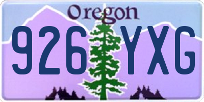 OR license plate 926YXG
