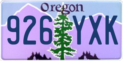 OR license plate 926YXK