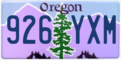 OR license plate 926YXM