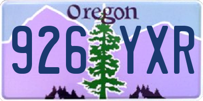 OR license plate 926YXR