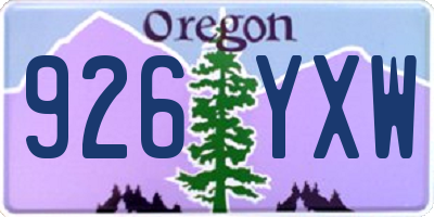 OR license plate 926YXW