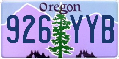 OR license plate 926YYB