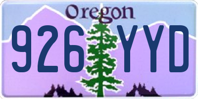 OR license plate 926YYD