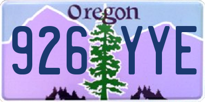 OR license plate 926YYE