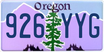 OR license plate 926YYG