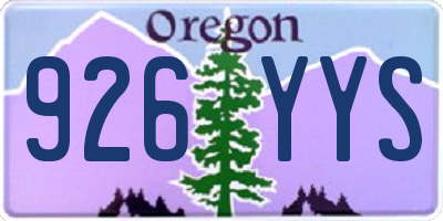 OR license plate 926YYS