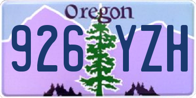 OR license plate 926YZH