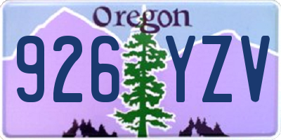 OR license plate 926YZV
