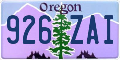 OR license plate 926ZAI
