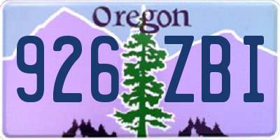 OR license plate 926ZBI