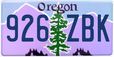 OR license plate 926ZBK