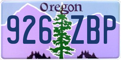 OR license plate 926ZBP