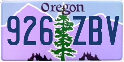 OR license plate 926ZBV