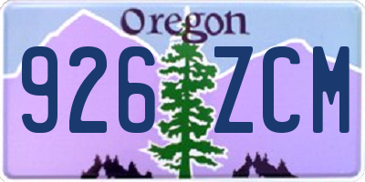 OR license plate 926ZCM
