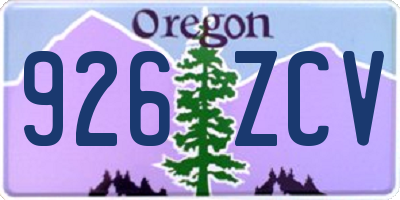 OR license plate 926ZCV