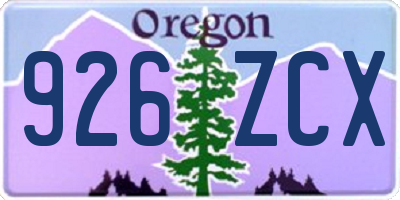 OR license plate 926ZCX