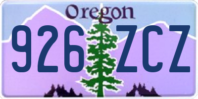 OR license plate 926ZCZ