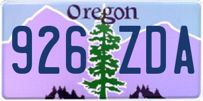 OR license plate 926ZDA