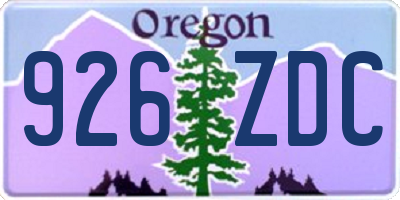OR license plate 926ZDC