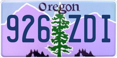 OR license plate 926ZDI