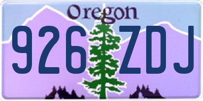 OR license plate 926ZDJ
