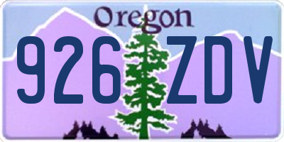 OR license plate 926ZDV