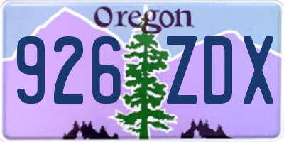 OR license plate 926ZDX