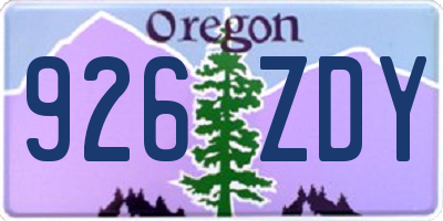 OR license plate 926ZDY