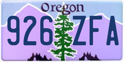 OR license plate 926ZFA