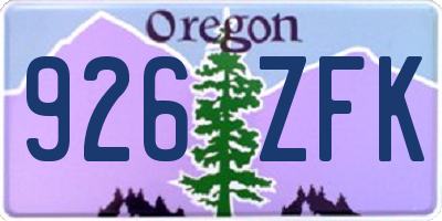 OR license plate 926ZFK