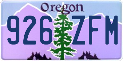 OR license plate 926ZFM