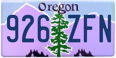OR license plate 926ZFN
