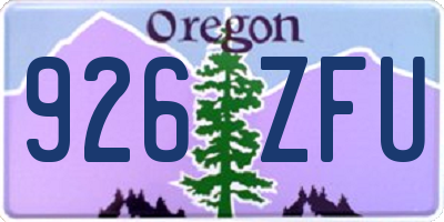 OR license plate 926ZFU