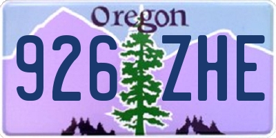 OR license plate 926ZHE