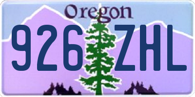 OR license plate 926ZHL